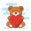 Teddy Halt Herz Liebes Teddy Valentinstag Teddy Icon