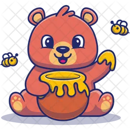 Teddy isst Honig  Symbol