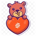 Teddybär hält Herz  Icon