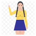 Ponytail Girl Cute Girl Kid Icon