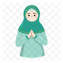 Teenage Girl Muslim Character Eid Ramadan Icon