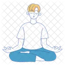 Teenager Meditating Man Icon