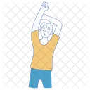 Teenager Stretching Man Icon