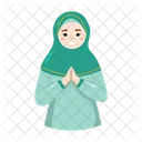 Teenager Madchen Muslimischen Charakter Eid Ramadan Symbol