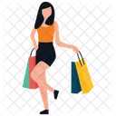 Teenager Shopping Girl Shopping Leisure Time Icon