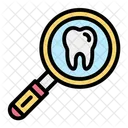 Teeth Dental Magnifying Glass Icon