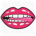 Biting Tongue Female Lips Lips Sticker Icon