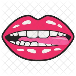 Teeth Biting Tongue  Icon
