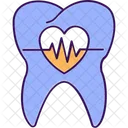 Teeth Pain Teeth With Heartbeat Tooth Icon