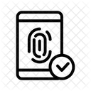 Teléfono con huella digital Verificado  Icono