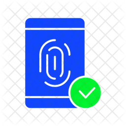 Teléfono con huella digital Verificado  Icono