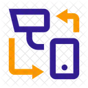 Smartphone Camara De Vigilancia Intercambio De Datos Icono