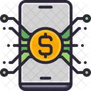 Smartphone Dinero Digital Icon