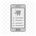 Smartphone Con Carrito De Compra Compras Online Bolsa Icono