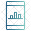 Smartphone con icono de gráfico de barras  Icono