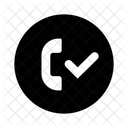 Marca de verificación de llamada aceptada del teléfono  Icono
