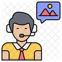 Atencion Al Cliente Telemarketing Soporte Icono