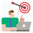 Telemercadeo Objetivo Marketing Icono