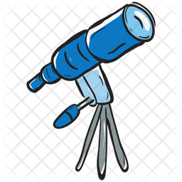 Telescope Icon - Download in Colored Outline Style