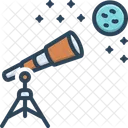 Telescope Observing Astronomical Icon