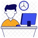 Trabajo Remoto Trabajador En Linea Autonomo Icono