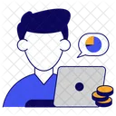 Trabajo Remoto Trabajador En Linea Autonomo Icono