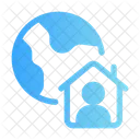 Teleworking Home Job Icono