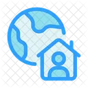 Teleworking Home Job Icono