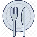 Essteller Teller Gabel Symbol