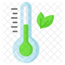 Temperatura Termometro Folhas Ícone