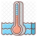 Temperatura De La Superficie Del Mar Temperatura Del Agua Caliente Icono