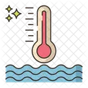 Temperatura De La Superficie Del Mar Temperatura Del Agua Caliente Icono