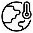 Temperatura Terrestre Lineal Calentamiento Global Cambio Climatico Icono