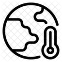 Temperatura Terrestre Lineal Calentamiento Global Cambio Climatico Icono