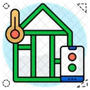 Temperatura Da Casa Casa Propriedade Rural Ícone