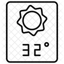 Temperatura Ensolarada Quente Sol Ícone