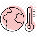 Temperatura Global Cor Sombra Icone Linha Fina Ícone