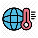 Temperatura Global Aquecimento Global Quente Ícone