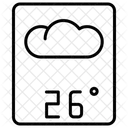Temperatura Nublada Previsao Do Tempo Termometro Nublado Ícone