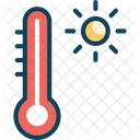 Temperature Thermometer Sun Icon