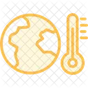Icone De Ligne Bichromie De Temperature Globale Icône