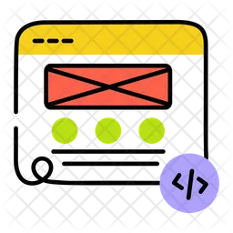Template Coding Icon - Download in Flat Style