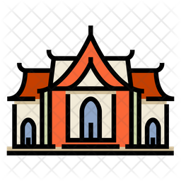 Temple Icon - Download in Colored Outline Style