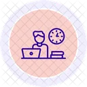 Tempo De Trabalho Cor Circulo Icone Icon