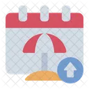Temporada Alta Vacaciones Calendario Icono