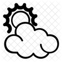 Temps Nuageux Soleil Et Nuages Temps Partiellement Nuageux Icône