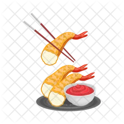 Tempura with sauce  Icon