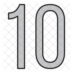 Ten Icon - Download in Colored Outline Style