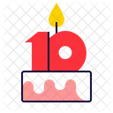 Ten Birthday Cake  Icon