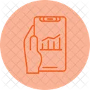Moderno Mao Segurando Telefone Estiloso Icon